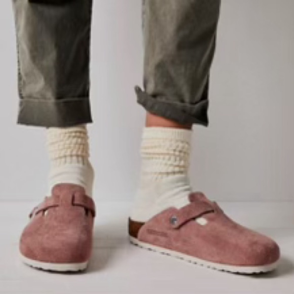 Boston Soft Footbed Birkenstock - Pink Clay - Suede